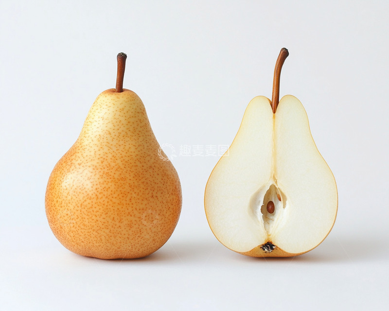 高清大图下载【趣麦麦图】切开的梨AI摄影图素材