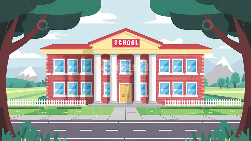 高清大图下载【趣麦麦图】阳光下的多彩学府