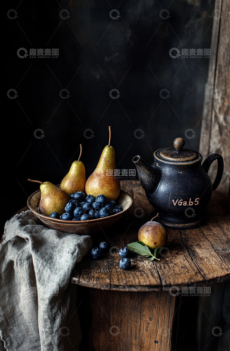 高清大图下载【趣麦麦图】秋梨静物创意AI摄影图