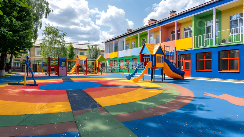 高清大图下载【趣麦麦图】活力四射的幼儿园游乐场
