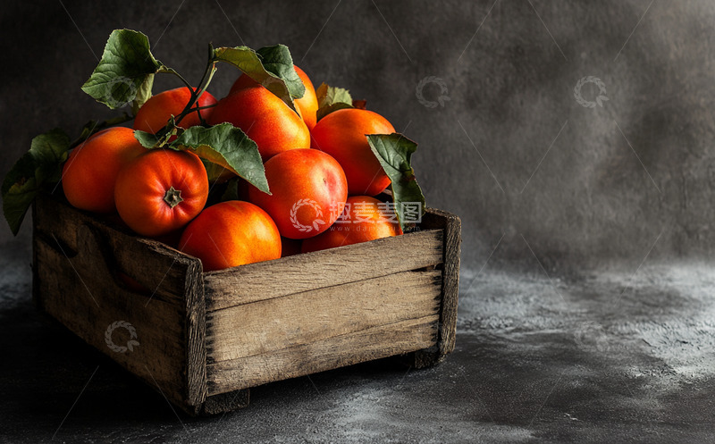高清大图下载【趣麦麦图】一箱子杮子AI摄影图素材