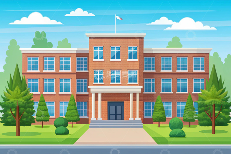 高清大图下载【趣麦麦图】红砖学府之门