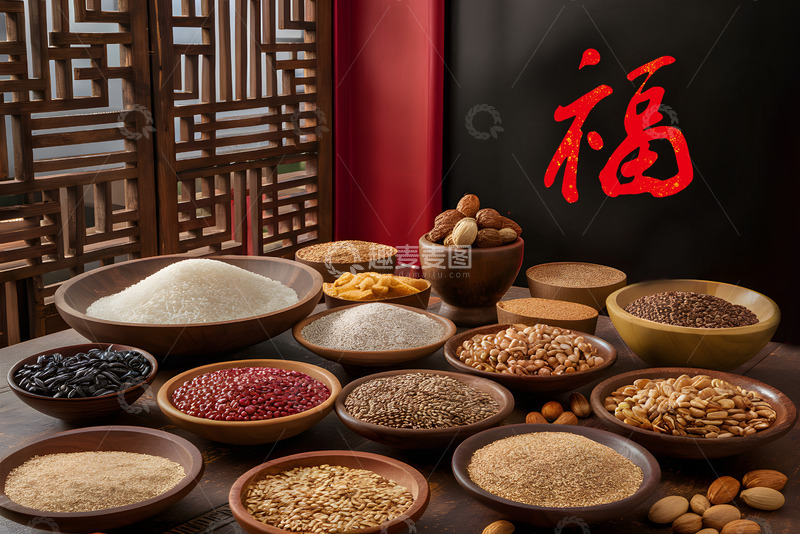 高清大图下载【趣麦麦图】五谷丰收杂粮AI摄影图