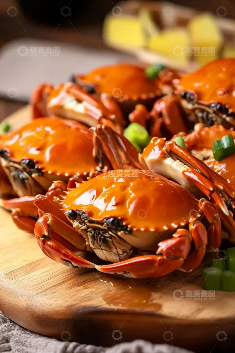 高清大图下载【趣麦麦图】美食静物梭子蟹AI摄影图