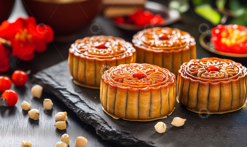 高清大图下载【趣麦麦图】月饼传统美食AI摄影图