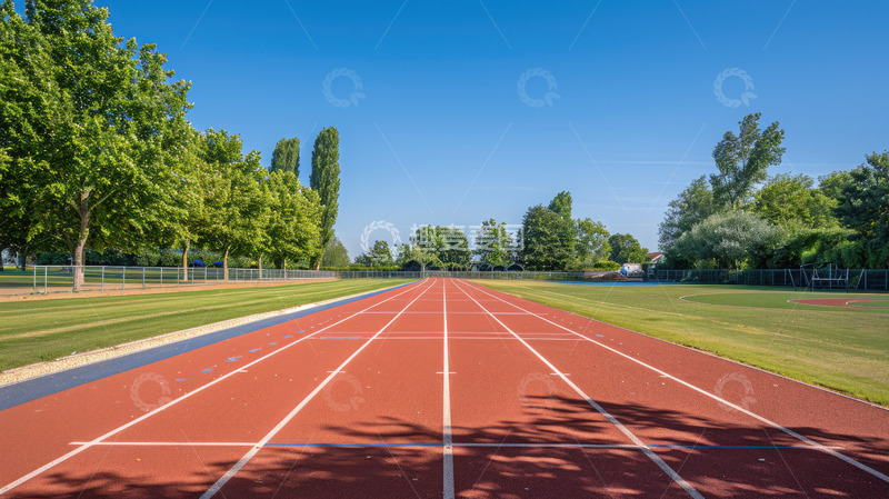 高清大图下载【趣麦麦图】宁静的校园跑道