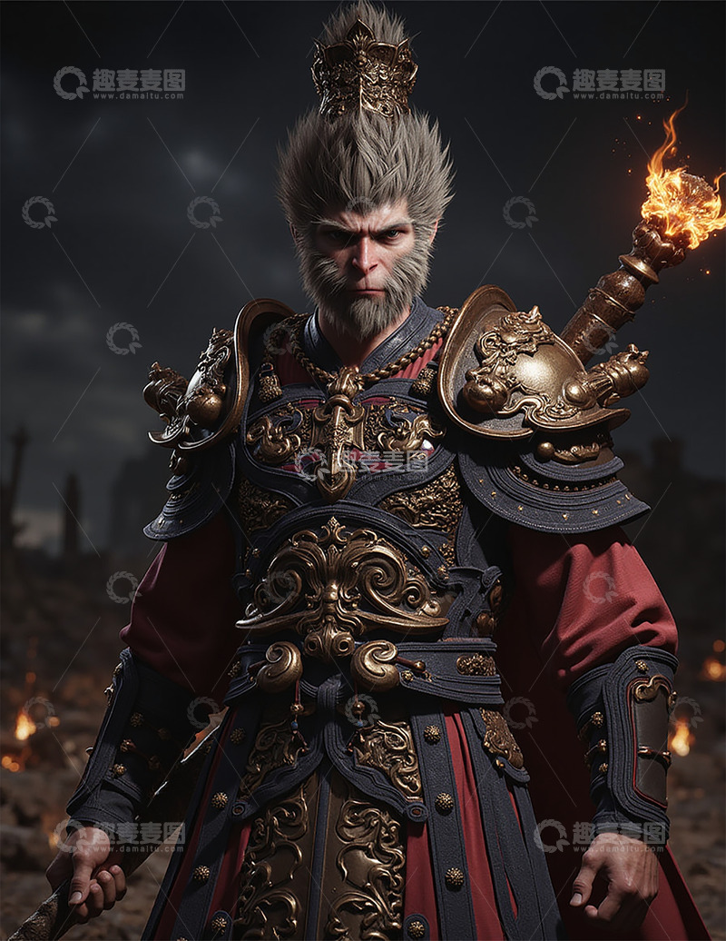 高清大图下载【趣麦麦图】黑神话悟空游戏人物AI图