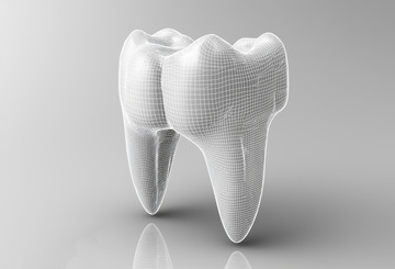 牙齿网格线科技AI摄影图
