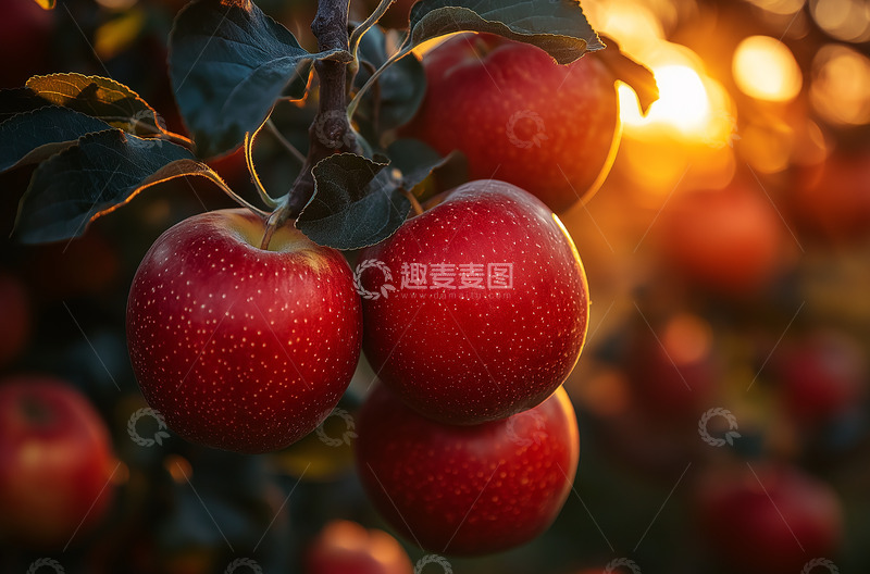 高清大图下载【趣麦麦图】苹果树上成熟的苹果AI摄影图