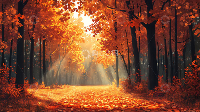 高清大图下载【趣麦麦图】秋季森林树木树林