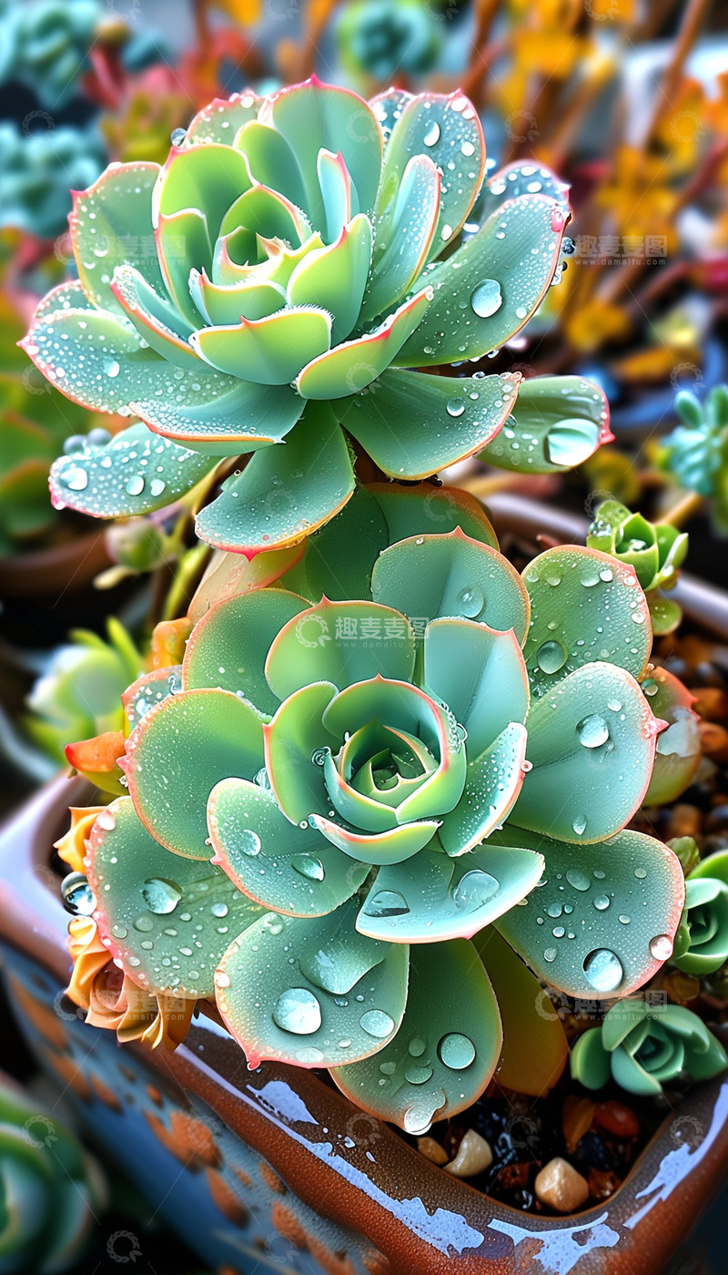 高清大图下载【趣麦麦图】绿色观赏植物多肉