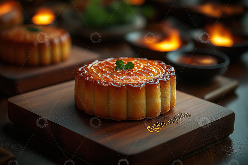 高清大图下载【趣麦麦图】月饼电影质感AI摄影图