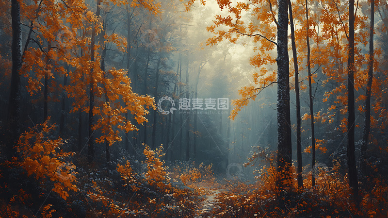高清大图下载【趣麦麦图】秋天树林森林