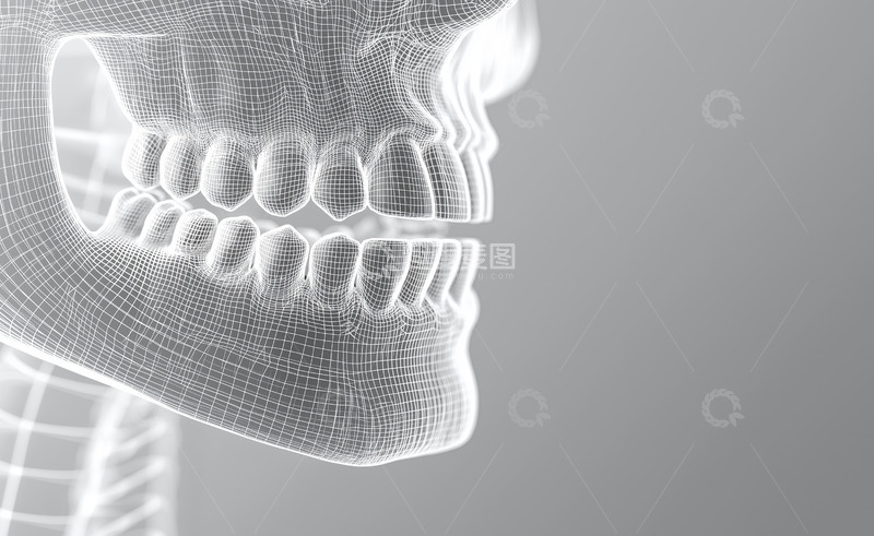 高清大图下载【趣麦麦图】口腔医学科技网线AI图