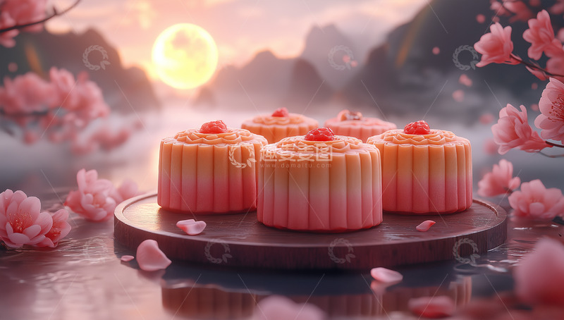 高清大图下载【趣麦麦图】冰淇淋月饼美食产品AI摄影图