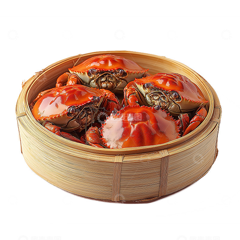 高清大图下载【趣麦麦图】一屉梭子蟹AI摄影图