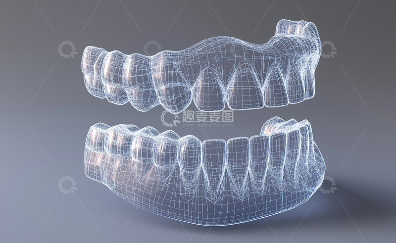 高清大图下载【趣麦麦图】口腔医学网格线AI摄影图