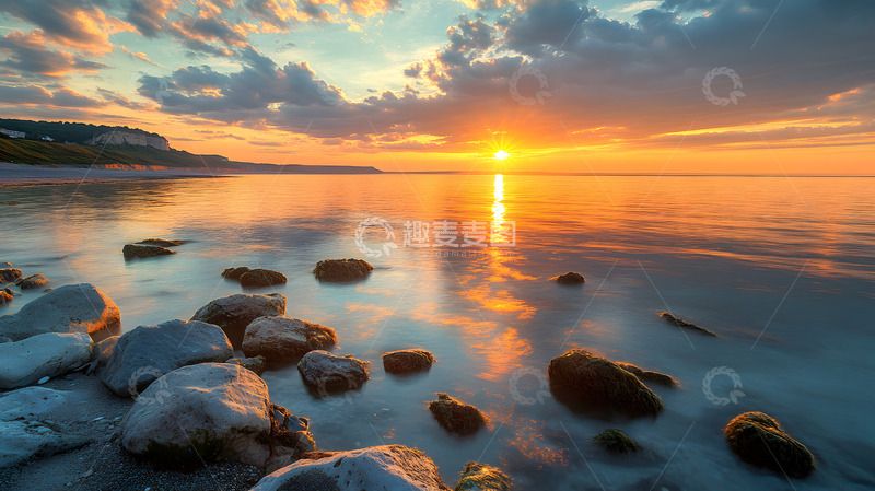 高清大图下载【趣麦麦图】日落海岸风光