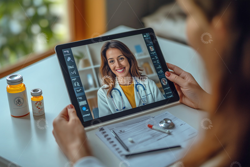 高清大图下载【趣麦麦图】线上就诊咨询AI摄影图