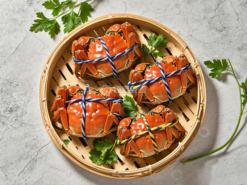 高清大图下载【趣麦麦图】一笼屉的大闸蟹AI摄影图