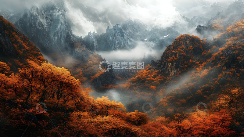 高清大图下载【趣麦麦图】秋天山脉秋季