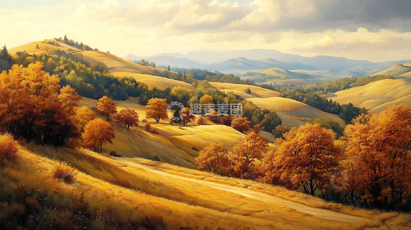 高清大图下载【趣麦麦图】秋天的丘陵山丘