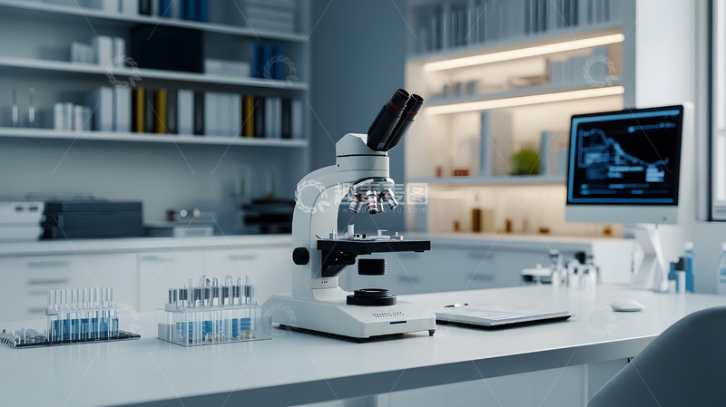 高清大图下载【趣麦麦图】现代化实验室中的显微镜和实验设备