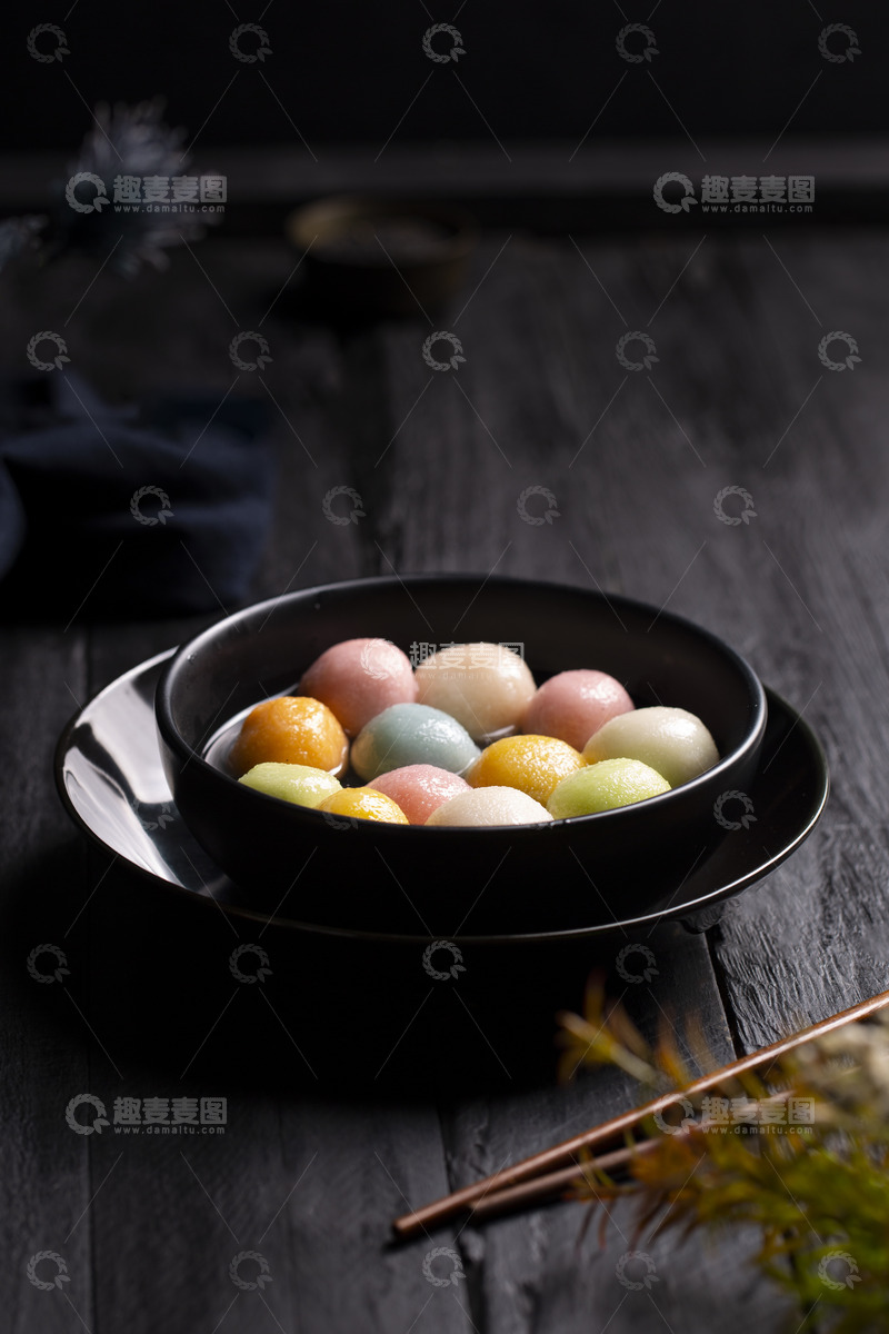 高清大图下载【趣麦麦图】彩色汤圆庆团圆