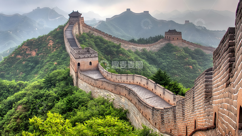 高清大图下载【趣麦麦图】雄伟壮丽的长城晨景