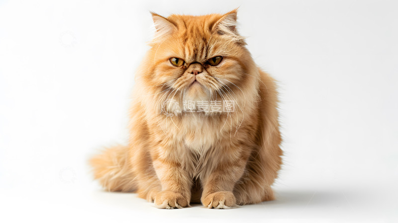 高清大图下载【趣麦麦图】愤怒表情的长毛橘猫肖像