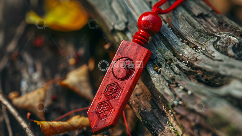 高清大图下载【趣麦麦图】红色木雕吊坠饰品