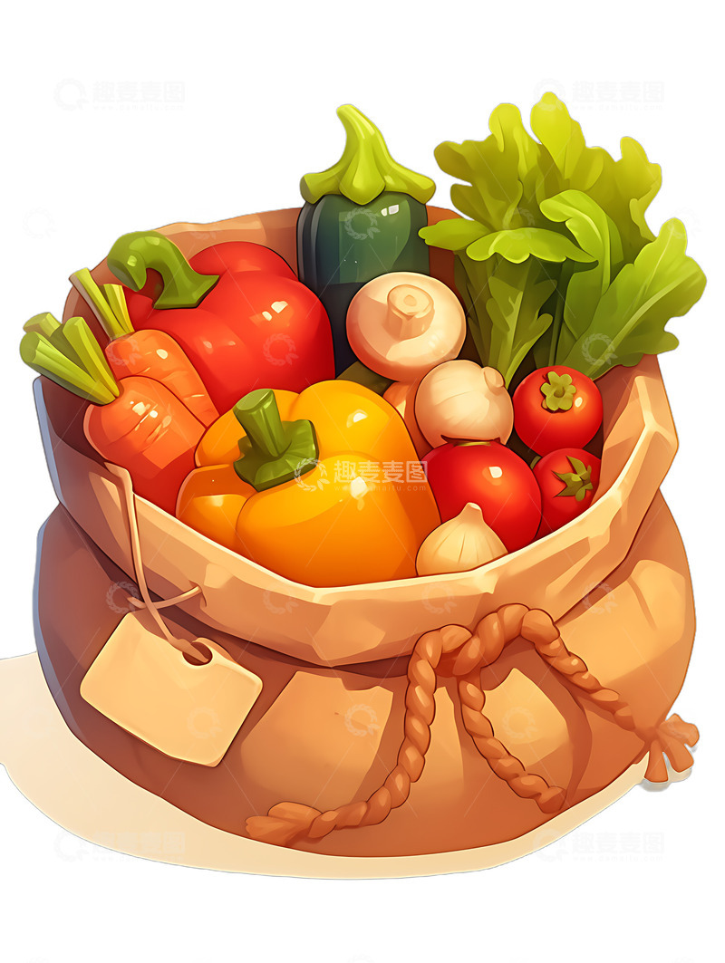 高清大图下载【趣麦麦图】一大袋蔬菜食物