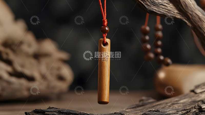 高清大图下载【趣麦麦图】桌面上的传统中式竹制吊坠