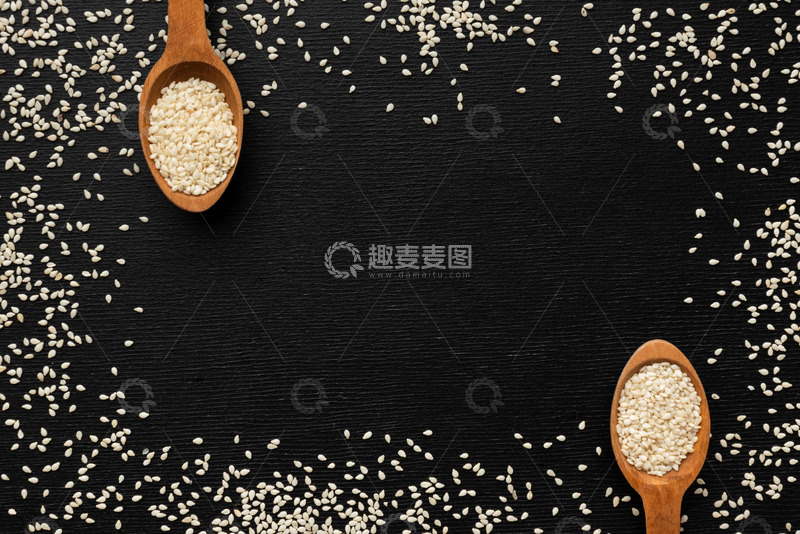 高清大图下载【趣麦麦图】木制勺中的芝麻画卷