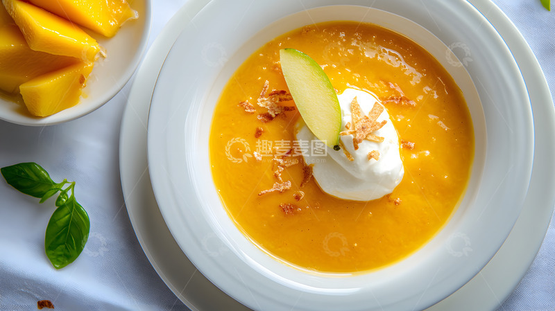 高清大图下载【趣麦麦图】芒果布丁甜品静物摄影美食壁纸