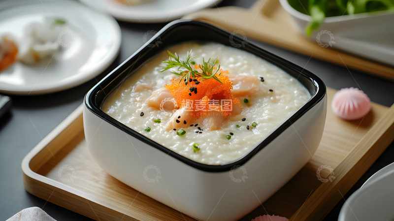 高清大图下载【趣麦麦图】鲑鱼粥早餐营养米粥美食摄影