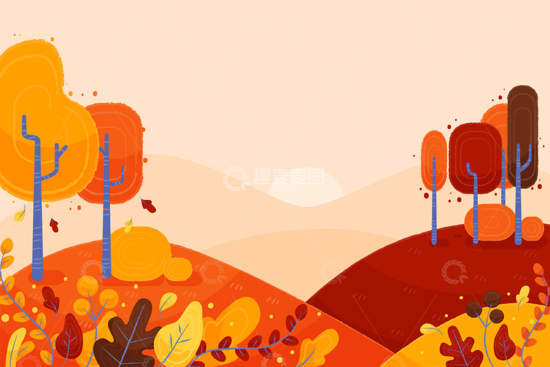 源文件下载【趣麦麦图】秋日余晖下的金色森林