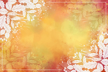 秋意浓金色叶框绘温馨