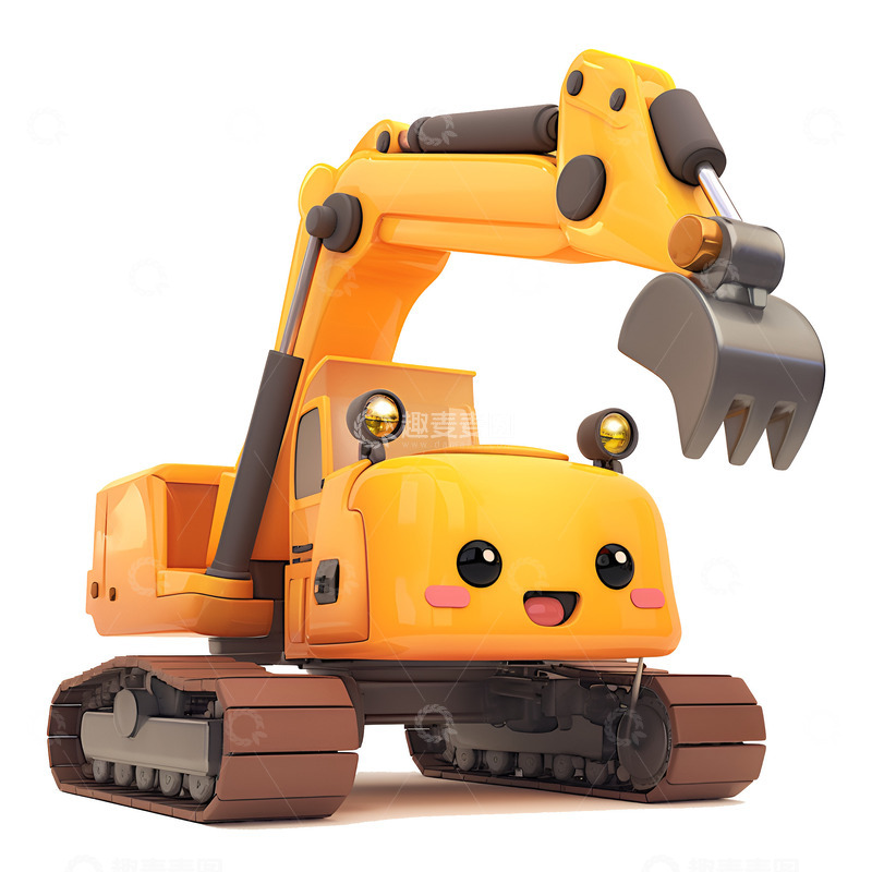高清大图下载【趣麦麦图】一个微笑的挖掘机
