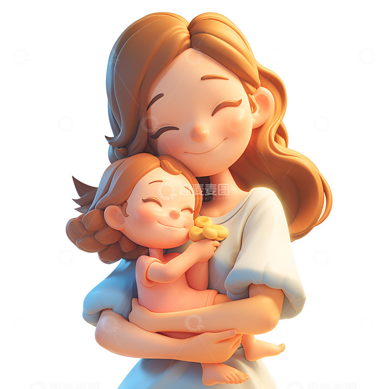 高清大图下载【趣麦麦图】抱着孩子的母亲2