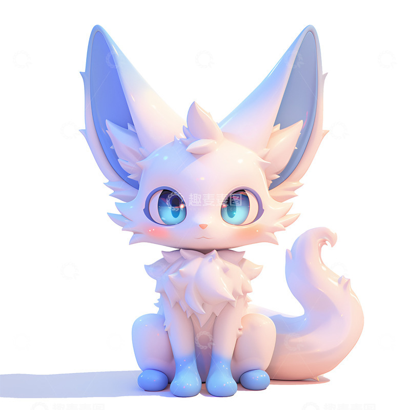 高清大图下载【趣麦麦图】一只白色的雪狐