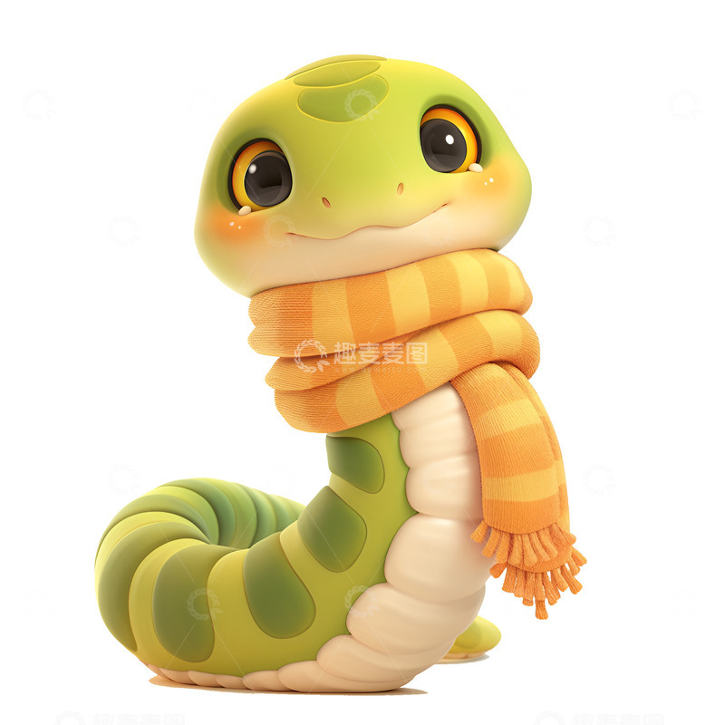 高清大图下载【趣麦麦图】带着围巾的小花蛇
