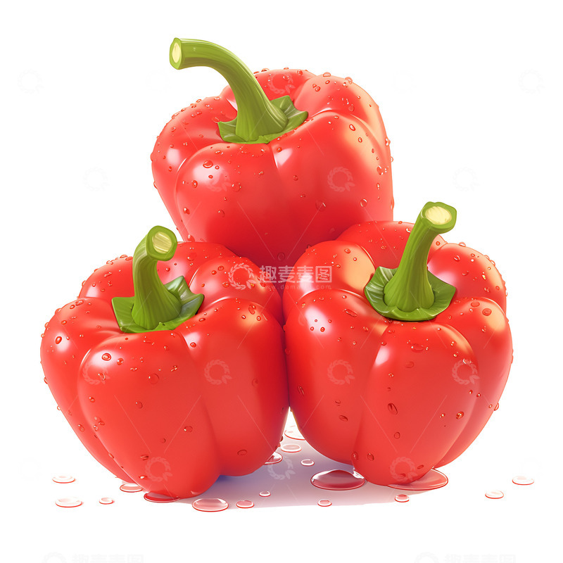 高清大图下载【趣麦麦图】三个红色的青椒