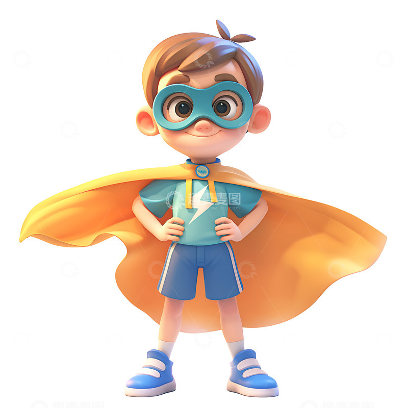 高清大图下载【趣麦麦图】穿着披风的小男孩