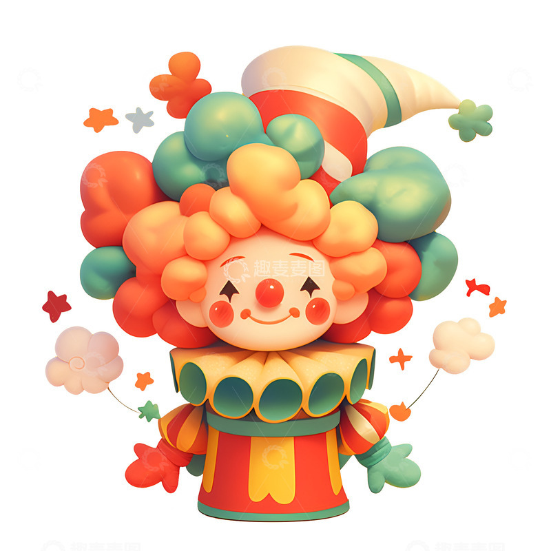 高清大图下载【趣麦麦图】卡通简约可爱的小丑玩具