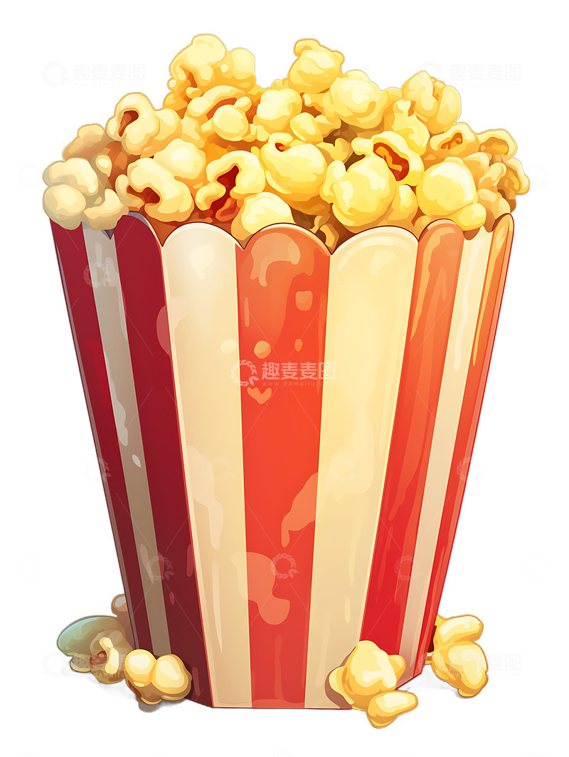 高清大图下载【趣麦麦图】一盒爆米花卡通