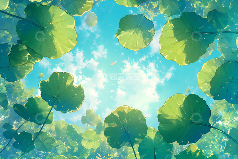 高清大图下载【趣麦麦图】遮天蔽日的荷叶背景