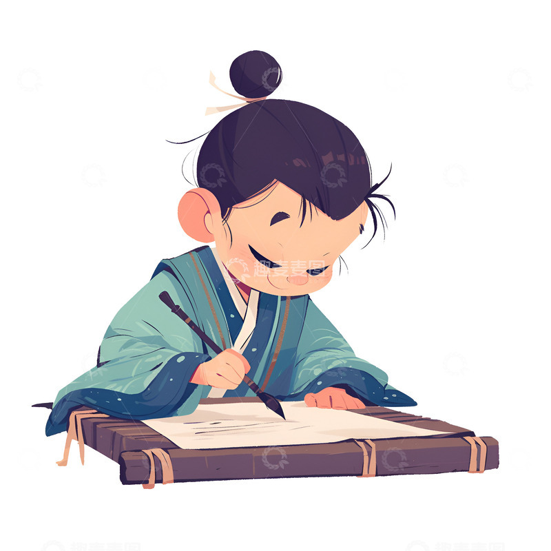 高清大图下载【趣麦麦图】拿着毛笔书写的古代人