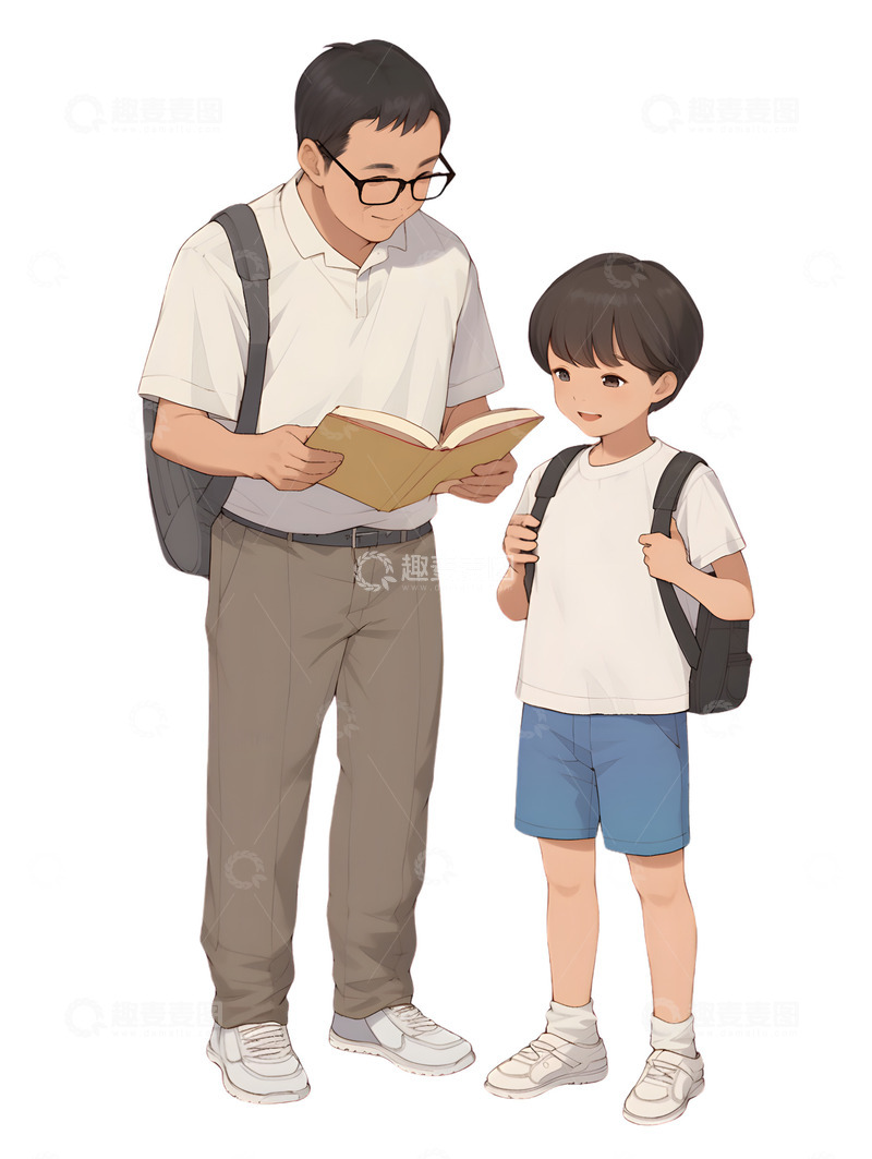 高清大图下载【趣麦麦图】中年教师指导学生