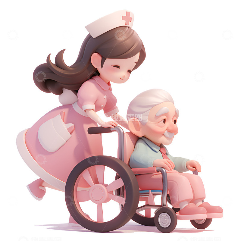 推着轮椅的护士